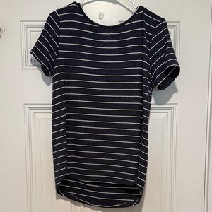 Pink Clover Navy and White Striped Tee